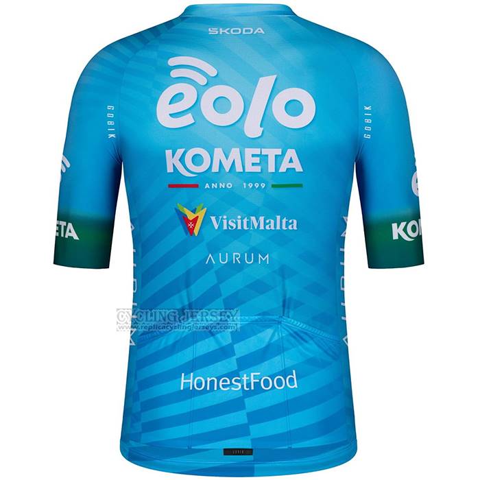 2023 Cycling Jersey Eolo Kometa Blue Short Sleeve And Bib Short